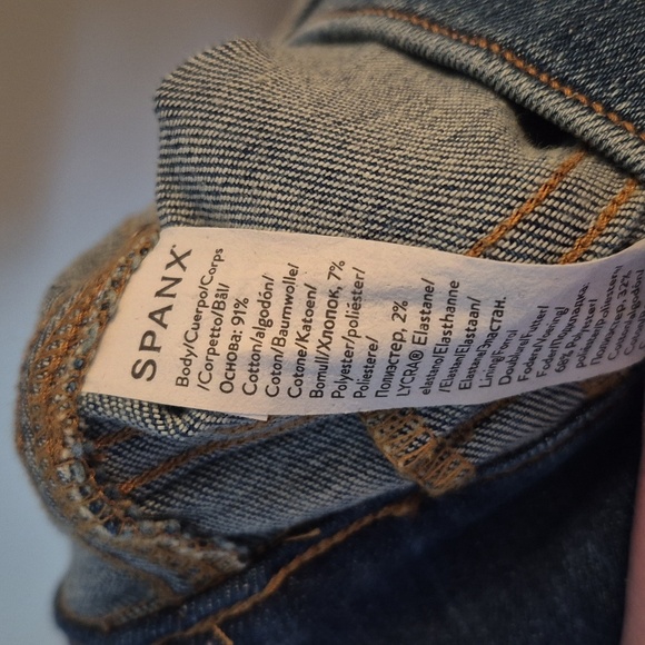 NWT Spanx Flare Vintage Indigo Pull On Jeans Shapewear Compression Sz XL - Picture 8 of 8